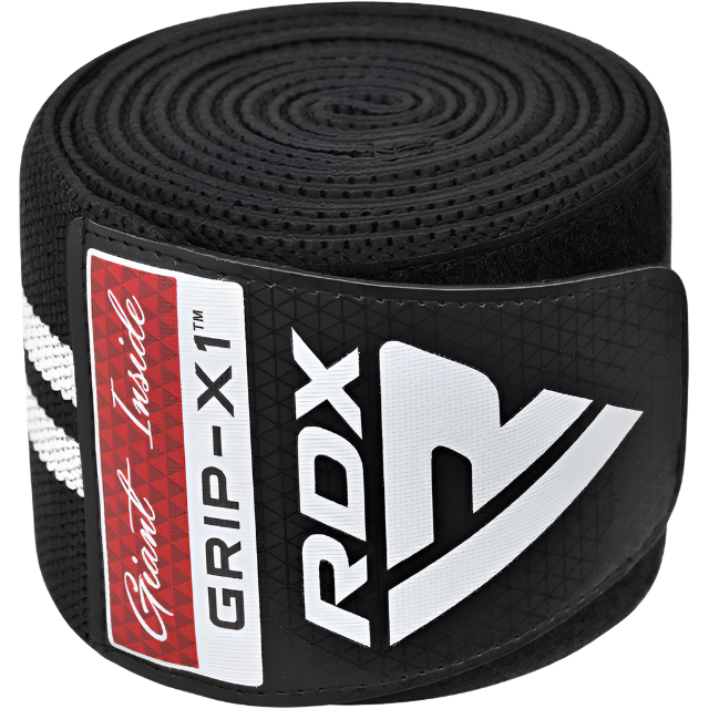 RDX Gym Knee Wraps Plus White/Black