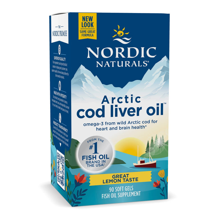 Nordic Naturals Arctic Cod Liver Oil, 750mg Lemon - 90 softgels - Health and Wellbeing at MySupplementShop by Nordic Naturals