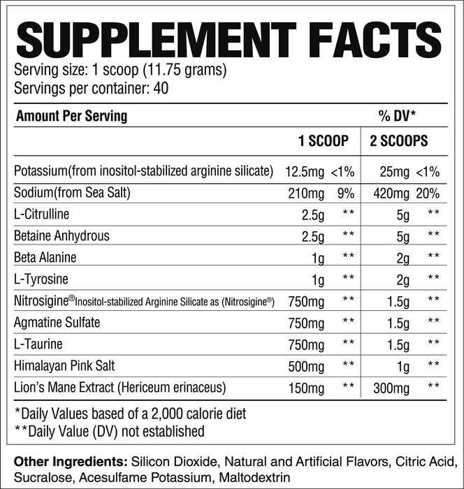 Raw Nutrition Pump Non-Stim, Strawberry Lemonade 480g