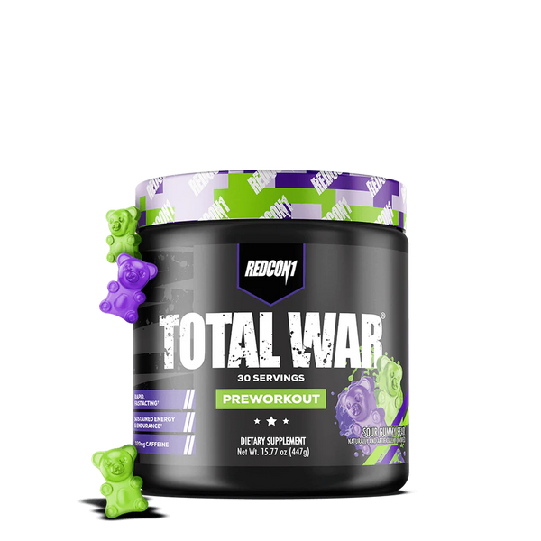 Redcon1 Total War Preworkout 30 Servings - Sour Gummy Bear - Pre Workout at MySupplementShop by RedCon1