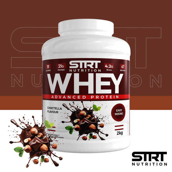 STRT Nutrition Whey Protein – 21g Protein, 67 Servings, Multiple Flavours