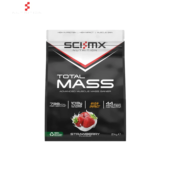 Sci-MX Total Mass 2kg 16 Servings - Strawberry - Mass Gainer at MySupplementShop by Sci-MX