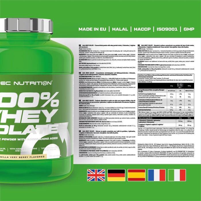 SciTec 100% Whey Isolate 1816g