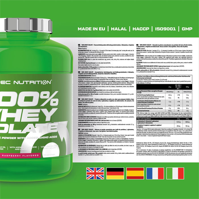 SciTec 100% Whey Isolate 1816g