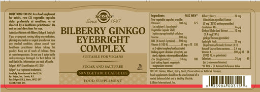 Solgar BilbGnkgo Eyebright 30x60 CAP