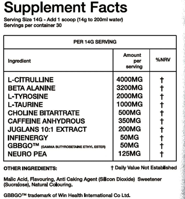 Top P Pre Workout 420g 30 Servings, 420g