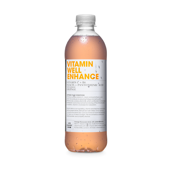 Vitamin Well Enhance 12x500ml Orange - Flavoured Water at MySupplementShop by Vitamin Well