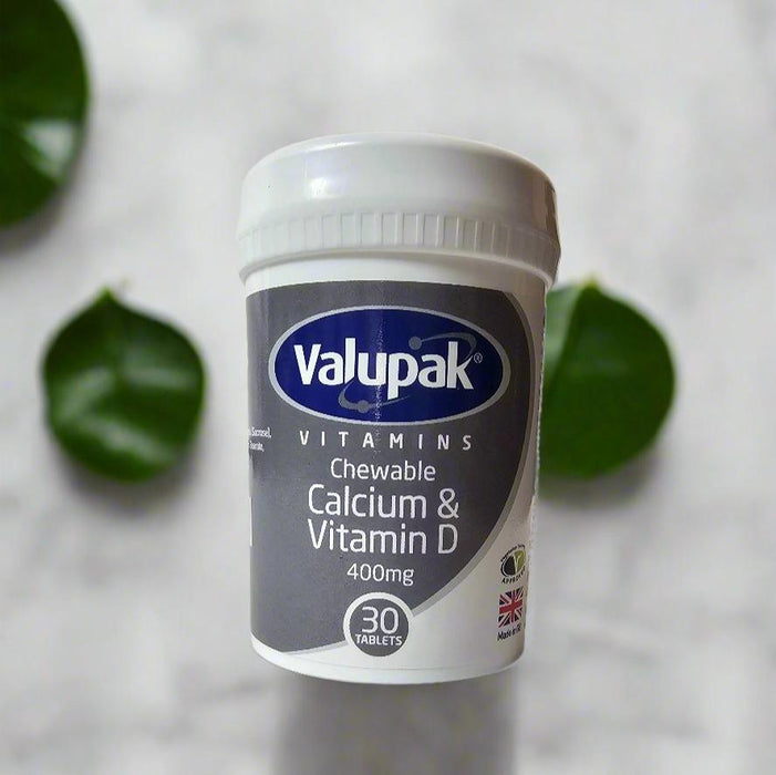 Valupak Chewable Calcium With Vitamin D 400mg 6 x 30 Tablets - Bone Care at MySupplementShop by Valupak