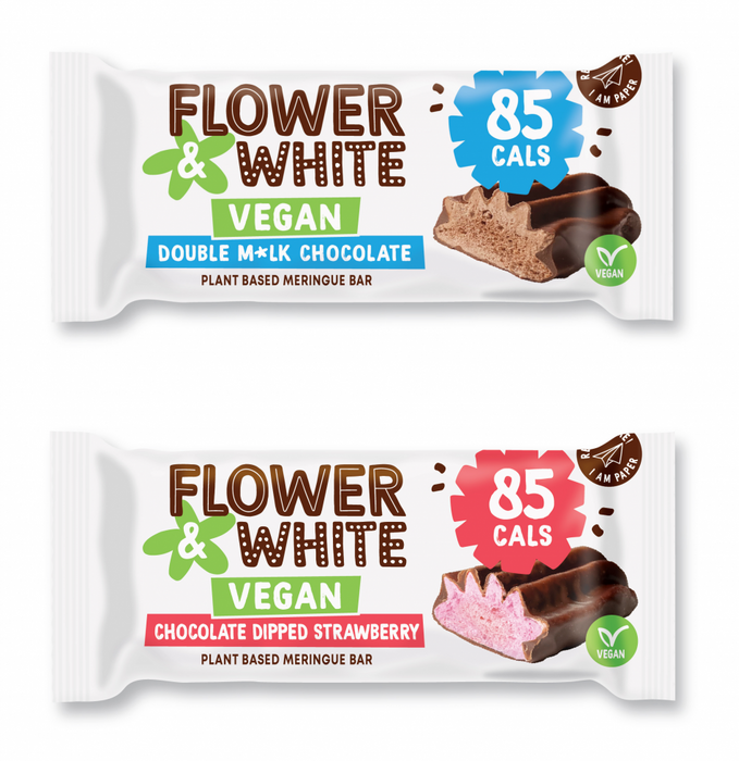 Flower&White Vegan Chocolate Dipped Bar 12x20g