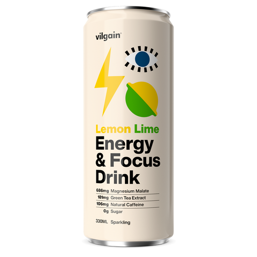 Vilgain Energy & Focus Drink with lemon lime flavor and magnesium malate