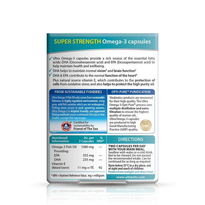 Vitabiotics Ultra Omega 3 High Purity Fish Oil 60 Capsules