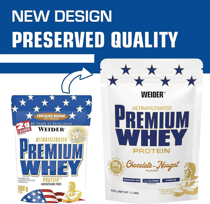Weider Premium Whey, Chocolate Nougat - 500g