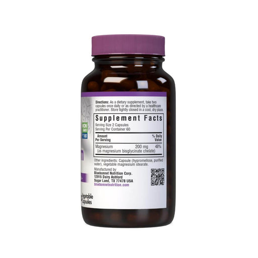 Bluebonnet Chelated Magnesium 200mg 120 Vegetable Capsules | Premium Supplements at MYSUPPLEMENTSHOP