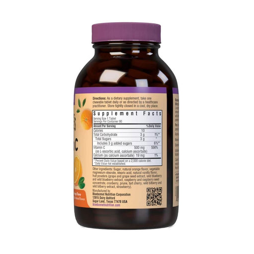 Bluebonnet Earthsweet Chewables Vitamin C 500mg 90 Orange Tablets | Premium Supplements at MYSUPPLEMENTSHOP