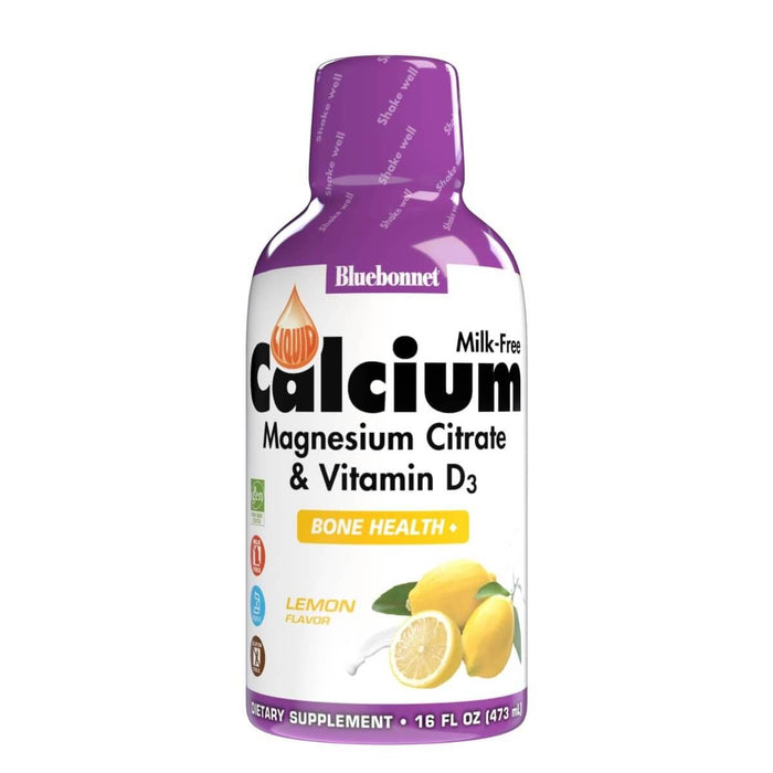 Bluebonnet Liquid Calcium, Magnesium Citrate &amp; Vitamin D3 Lemon 16 Fl Oz | Premium Supplements at MYSUPPLEMENTSHOP