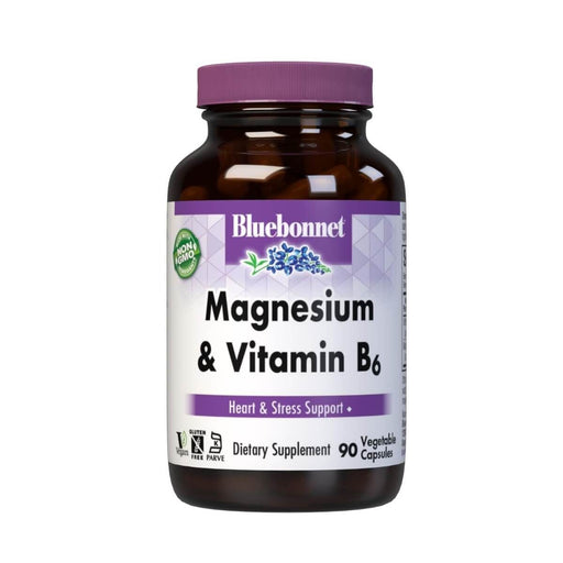 Bluebonnet Magnesium &amp; Vitamin B6 90 Vegetable Capsules | Premium Supplements at MYSUPPLEMENTSHOP