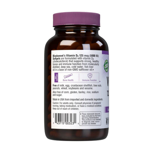 Bluebonnet Vitamin D3 5,000iu 250 Softgels | Premium Supplements at MYSUPPLEMENTSHOP