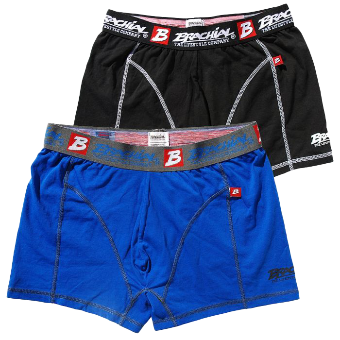 Brachial 2 Pack Boxer Shorts - Blue & Black