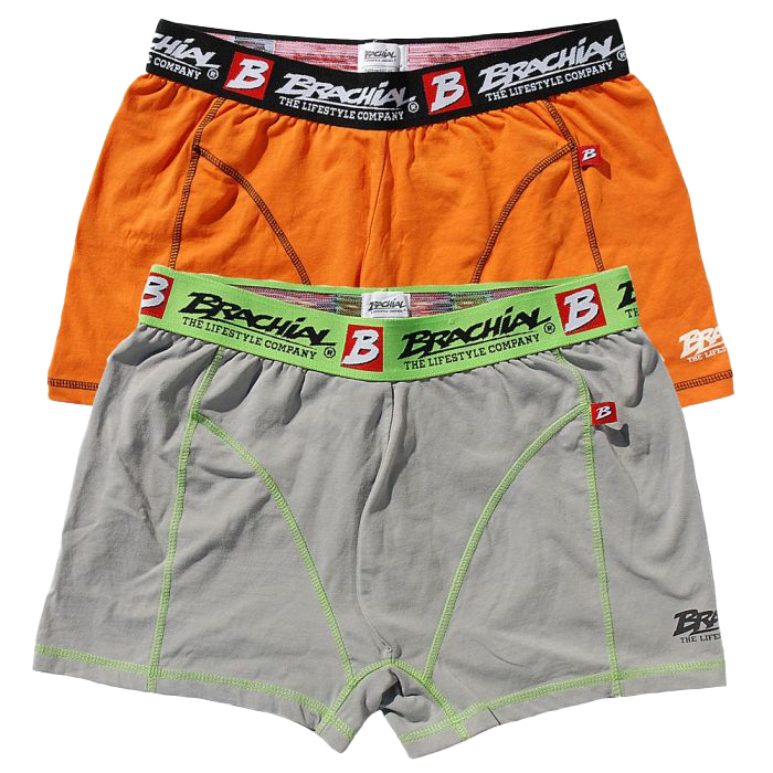 Brachial 2 Pack Boxer Shorts - Orange & Grey