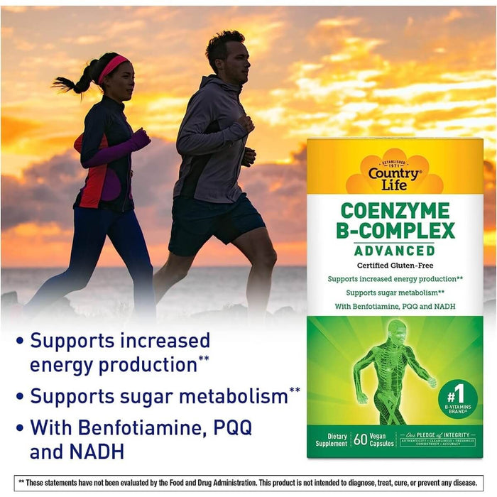 Country Life Coenzyme B-Complex Advanced 120 Vegan Capsules | Premium Supplements at MYSUPPLEMENTSHOP