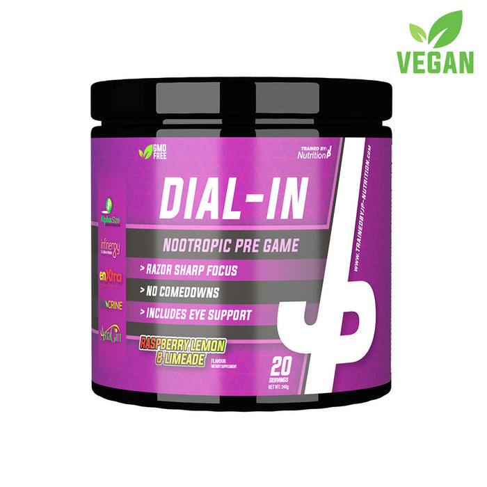 Trained By JP Dial In Nootropic 240g Raspberry Lemon & Limeade - Special Formula at MySupplementShop by Trained by JP