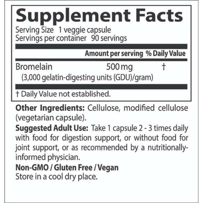 Doctor's Best High Potency Bromelain 3000 GDU, 500 mg 90 Veggie Capsules - Joint Support at MySupplementShop by Doctor's Best