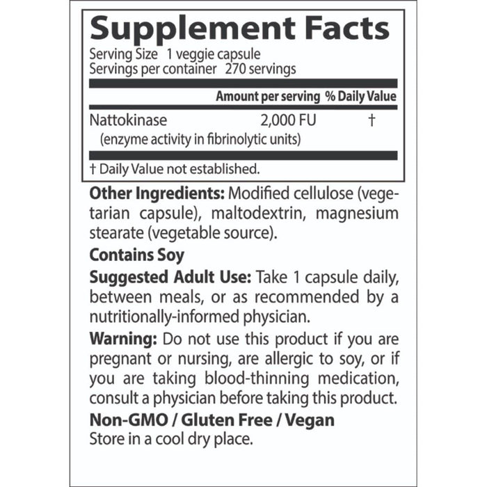 Doctor's Best Nattokinase 2,000 FUs 270 Veggie Capsules | Premium Supplements at MYSUPPLEMENTSHOP