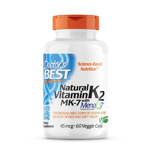 Doctor's Best Natural Vitamin K2 MK-7 with MenaQ7 45 mcg 60 Veggie Capsules | Premium Supplements at MYSUPPLEMENTSHOP