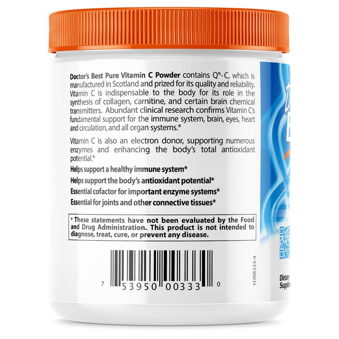 Doctor's Best Pure Vitamin C Powder with Q-C 8.8 oz (250 g) | Premium Supplements at MYSUPPLEMENTSHOP