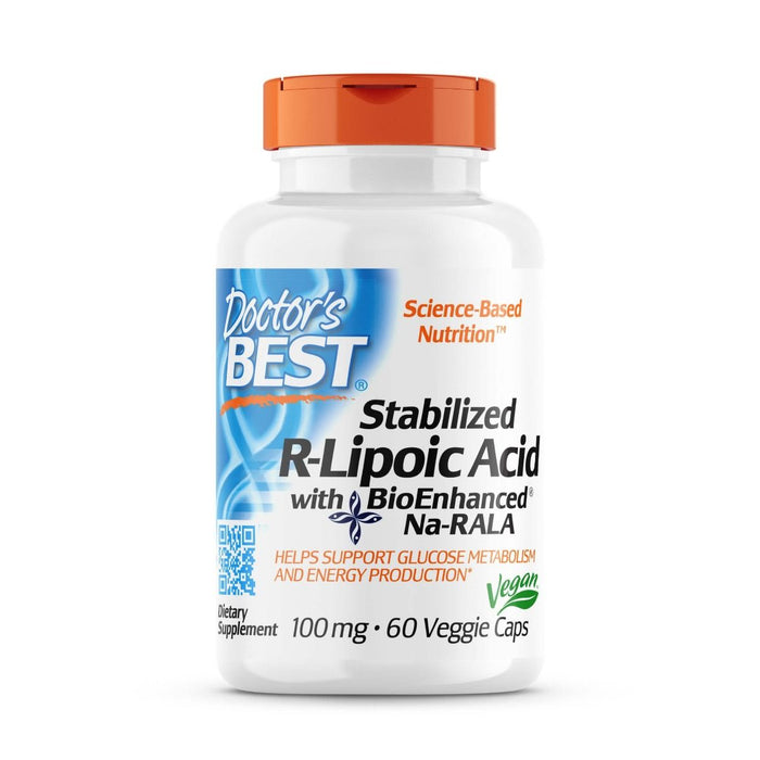 Doctor's Best Stabilized R-Lipoic Acid with BioEnhanced Na-RALA, 100 mg 60 Veggie Capsules | Premium Supplements at MYSUPPLEMENTSHOP