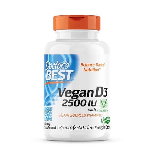 Doctor's Best Vegan D3 with Vitashine D3, 2,500 IU 60 Veggie Capsules | Premium Supplements at MYSUPPLEMENTSHOP