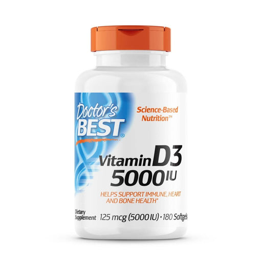 Doctor's Best Vitamin D3 125 mcg (5,000 IU) 180 Softgels | Premium Supplements at MYSUPPLEMENTSHOP