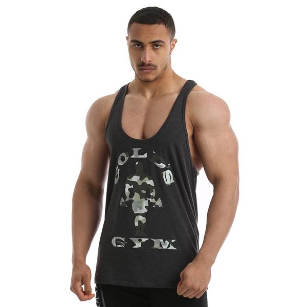 Gold's Gym Camo Logo Classic Stringer - Charcoal