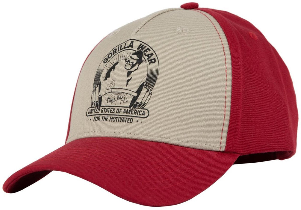 Gorilla Wear Buckley Cap - Red/Beige - Cap at MySupplementShop by Gorilla Wear