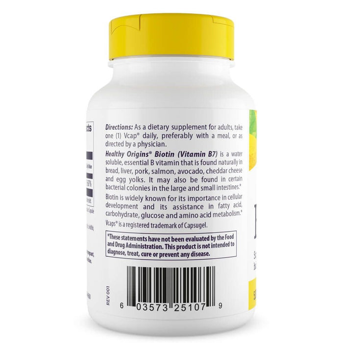 Healthy Origins Biotin 5,000mcg 150 Veggie Capsules - Energy & Vitality at MySupplementShop by Healthy Origins