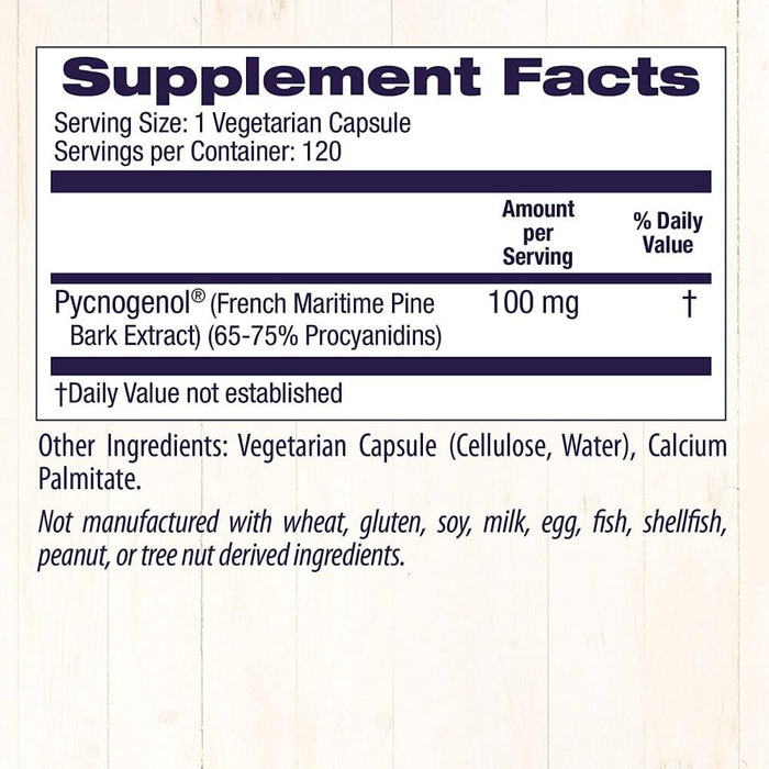 Healthy Origins Pycnogenol 100 mg 120 Veggie Capsules | Premium Supplements at MYSUPPLEMENTSHOP