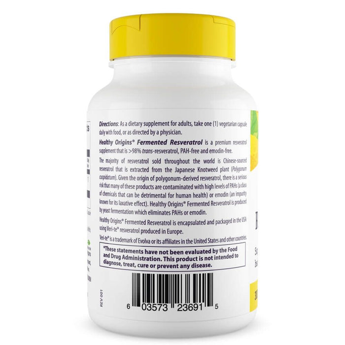 Healthy Origins Resveratrol 300mg 60 Veggie Capsules | Premium Supplements at MYSUPPLEMENTSHOP