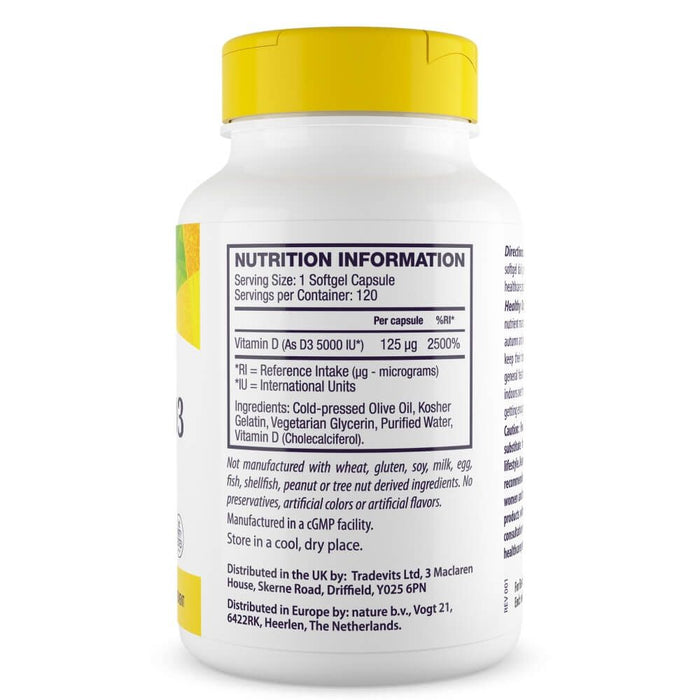 Healthy Origins Vitamin D3 5,000iu 120 Softgels - Other Products at MySupplementShop by Healthy Origins