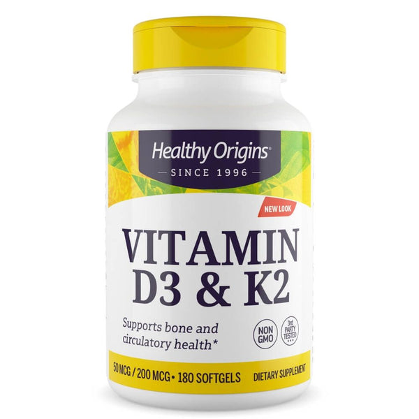 Healthy Origins Vitamin D3 & K2 50mcg/200mcg 180 Softgels - Immune Support at MySupplementShop by Healthy Origins