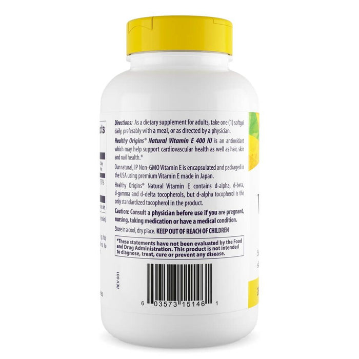 Healthy Origins Vitamin E 400iu 360 Softgels - Skin Care at MySupplementShop by Healthy Origins