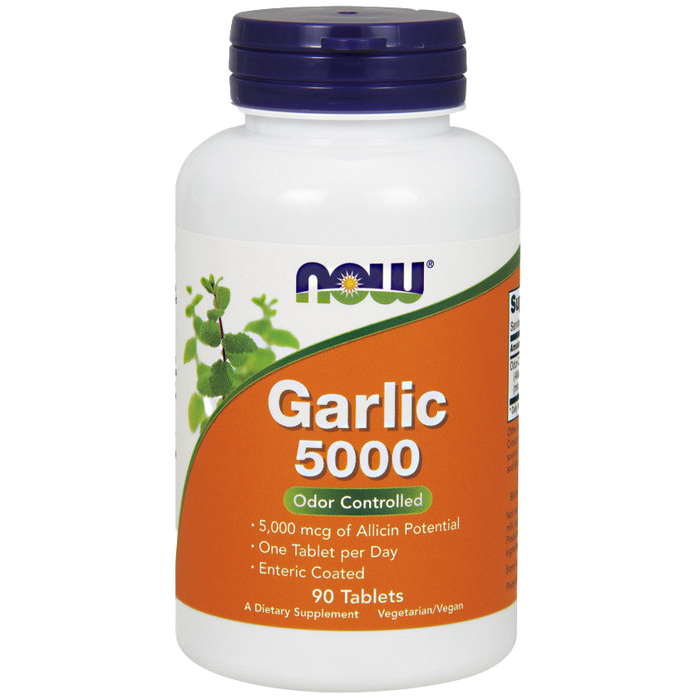 NOW Foods Garlic 5000, Odor Controlled - 90 tablets