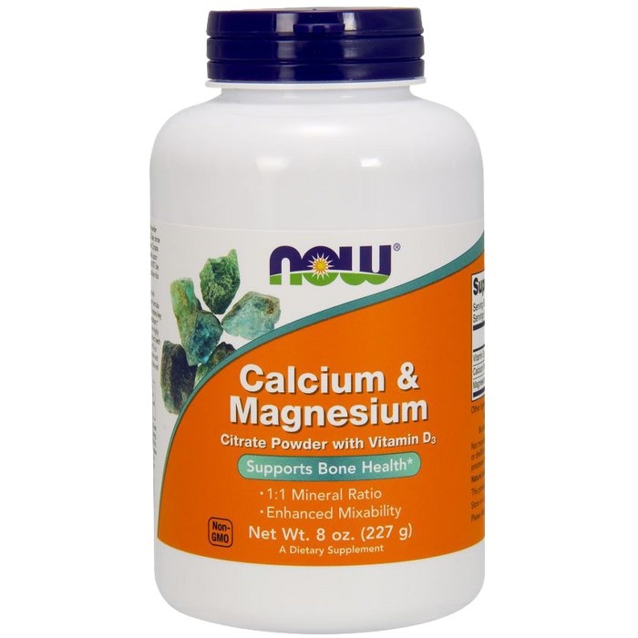 NOW Foods Calcium & Magnesium, Citrate Powder with Vitamin D3 - 227g