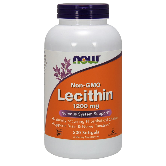 NOW Foods Lecithin, 1200mg Non-GMO - 200 softgels