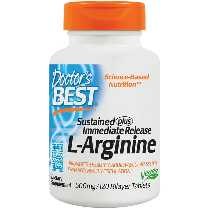 Doctor's Best L-Arginine - Sustained + Immediate Release, 500mg - 120 tabs