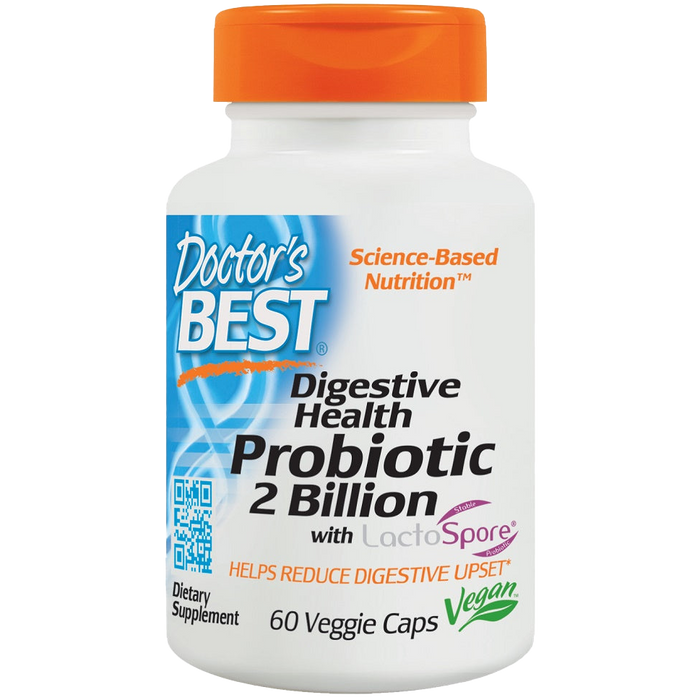 Doctor's Best Digestive Health Probiotic 2 Billion with LactoSpore - 60 vcaps