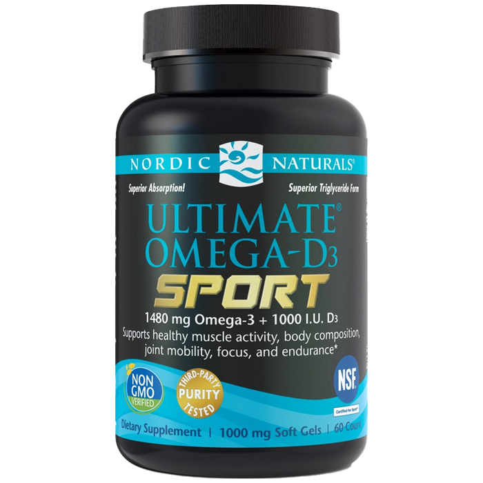 Nordic Naturals Ultimate Omega-D3 Sport, 1480mg Lemon - 60 softgels