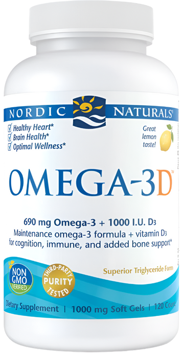 Nordic Naturals Omega-3D, 690mg Lemon - 120 softgels