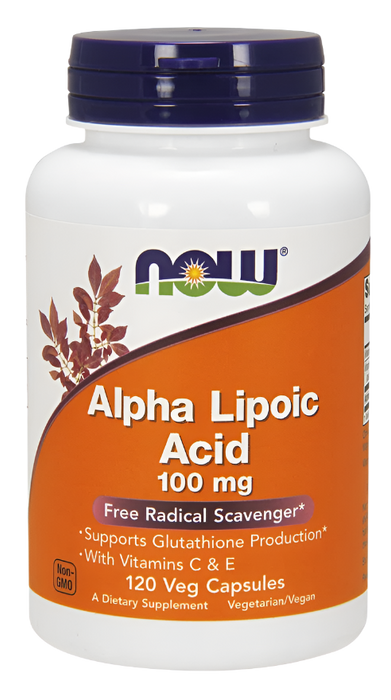 NOW Foods Alpha Lipoic Acid with Vitamins C & E, 100mg - 120 vcaps