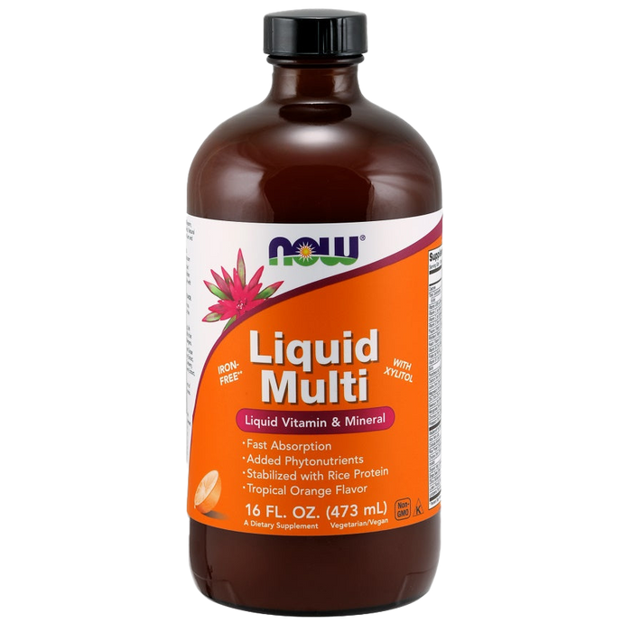 NOW Foods Liquid Multi, Tropical Orange (Iron Free) - 473 ml.