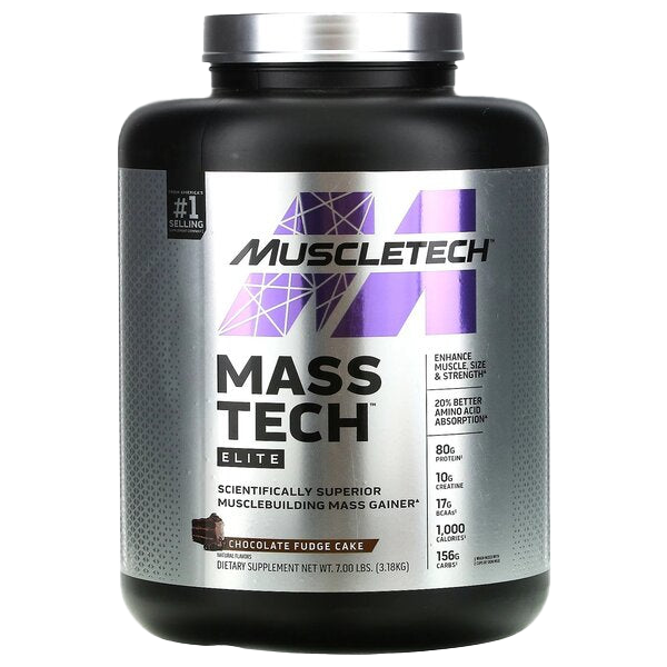 MuscleTech Mass-Tech Elite Vanilla Cake Flavour Mass Gainer 3180g - Weight Gainers & Carbs at MySupplementShop by Muscletech